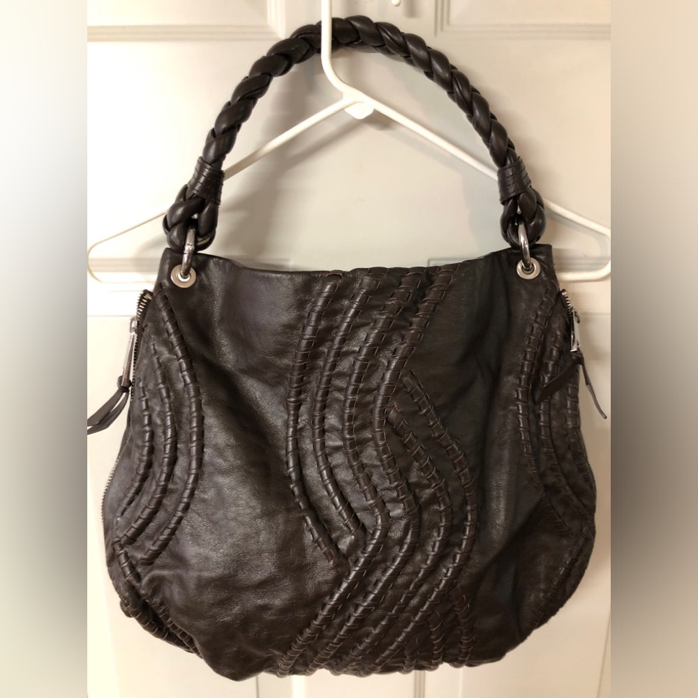 Fenn Wright Manson EUC Brown Leather Satin Lined Slouchy Hobo Bag